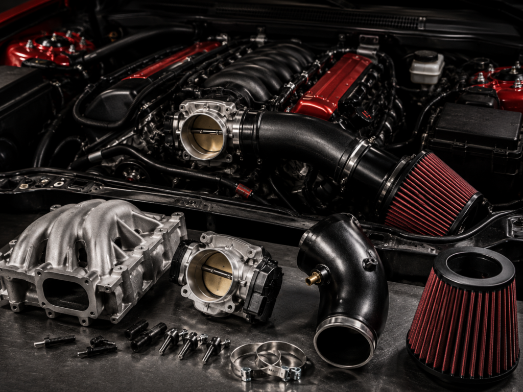 Performance intake and exhaust upgrade installation at Big South Performance